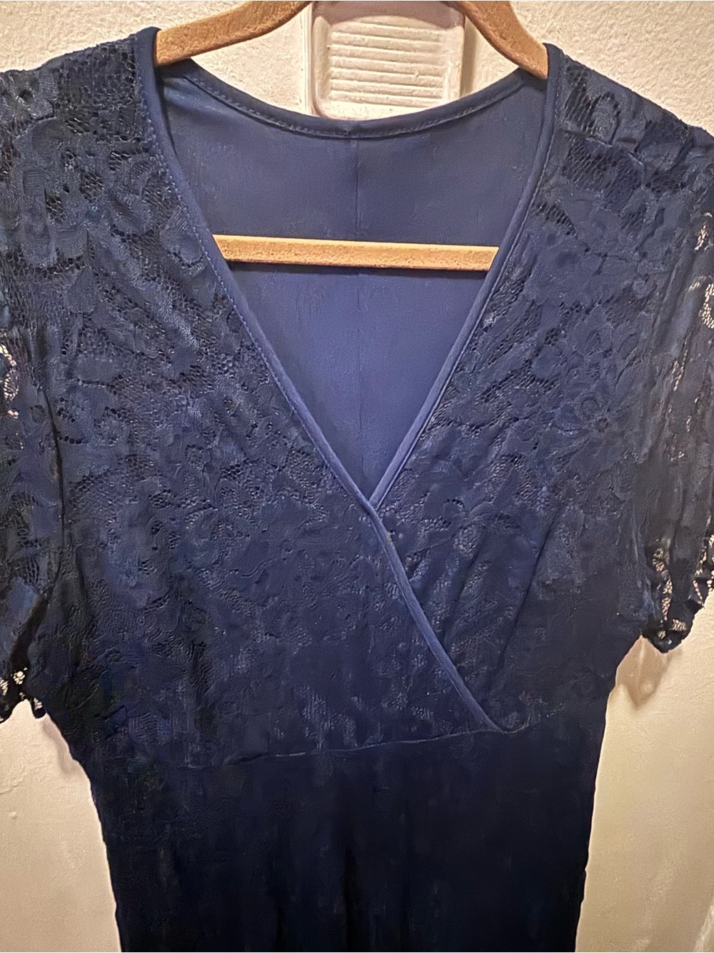Navy Lace V-Neck Women’s Dress